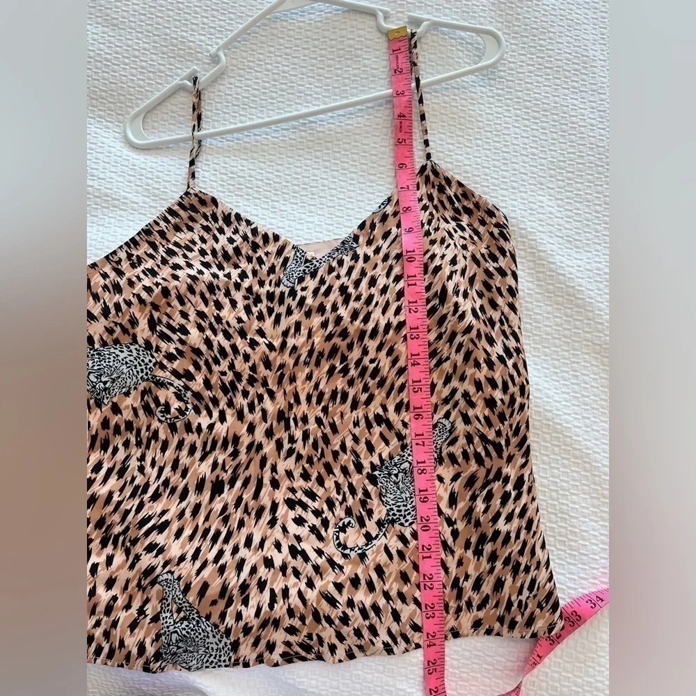 L'AGENCE Jane V Neck Cheetah Silk Camisole Animal Print Tank Top XS NwT - Picture 9 of 14